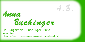 anna buchinger business card